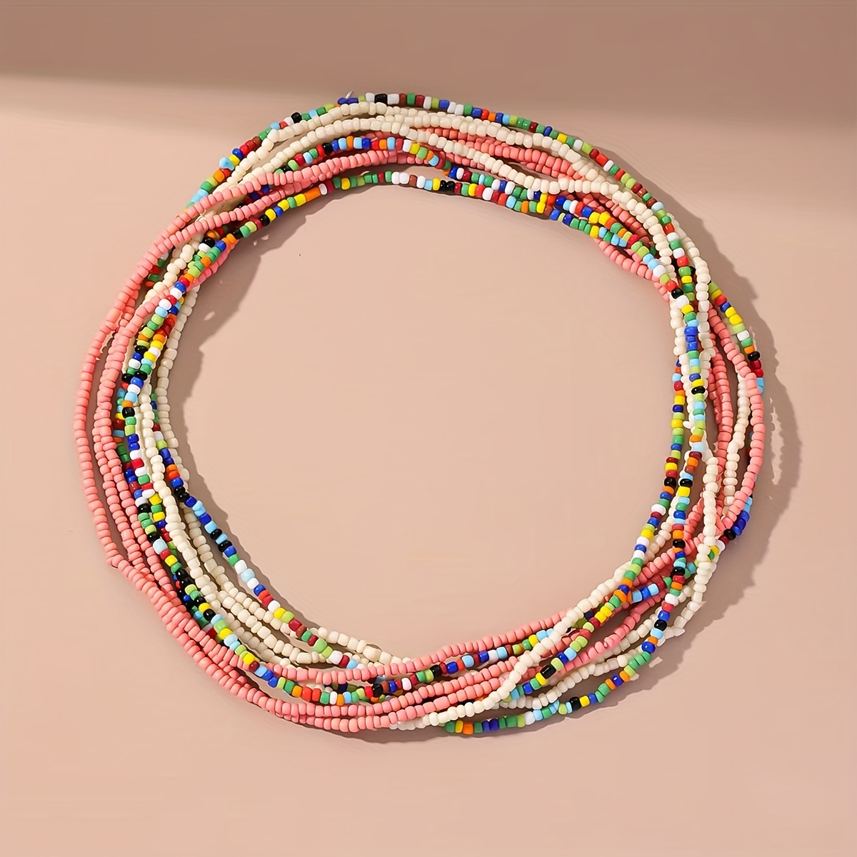 Bohemian Beaded Necklace Set Colorful Choker for Daily Wear